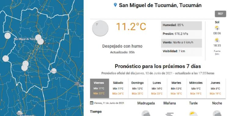 Clima en Tucumán: pronóstico para hoy viernes 11 de junio de 2021 | El Diario 24
